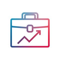 Business Briefcase Icon with Growth Arrow Gradient Image