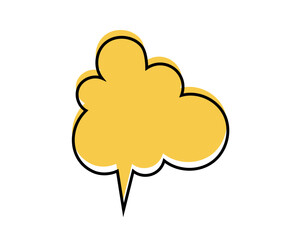 Talk cloud template. Empty chat balloon, text bubble, quote frame, message tag, conversation label, feedback sticker isolated on white background. Vector flat illustration.