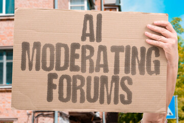 "AI Moderating Forums" Systems filter discussions removing inappropriate content automatically continuously. MODERATE. FORUM. CONTENT. FILTER. COMMUNITY.