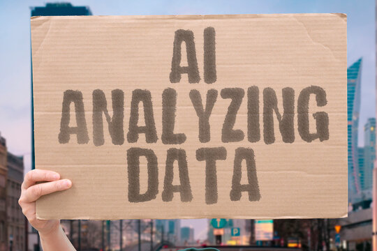 "AI Analyzing Data" Software processes information identifying patterns and trends quickly. ANALYZE. DATA. ANALYST. PATTERN. TREND. - Powered by Adobe
