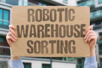 "Robotic Warehouse Sorting" Facilities deploy machines handling inventory management tasks autonomously. WAREHOUSE. ROBOT. LOGISTICS. INVENTORY. SORT.