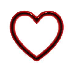 ハートのフレームのぷっくりした光沢のある3Dアイコン。血のような赤のデコレーション素材のイラスト