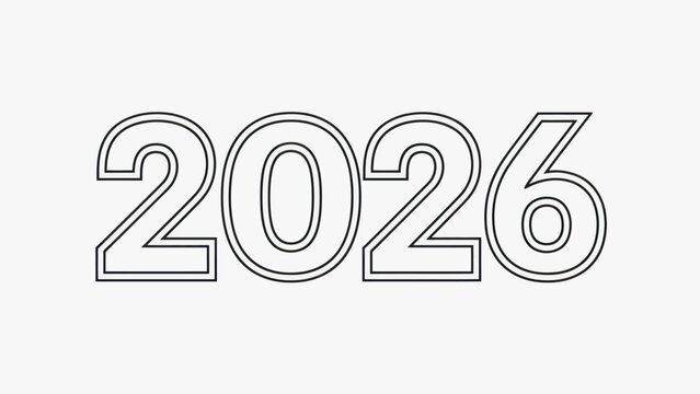 Outlined '2026' numerical representation symbolizing a future year or upcoming events