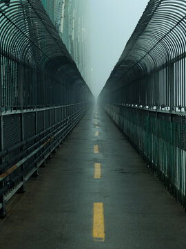 Long path in a foggy day