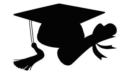 Celebrate academic success with this graduation cap and diploma symbol for graduation announcements