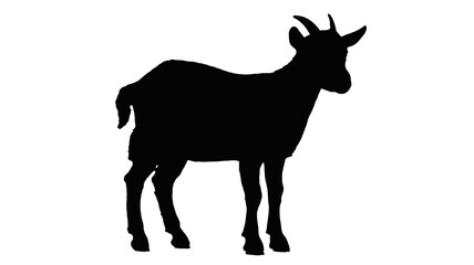 Elegant chamois silhouette standing tall, perfect for nature logos or wildlife conservation designs now