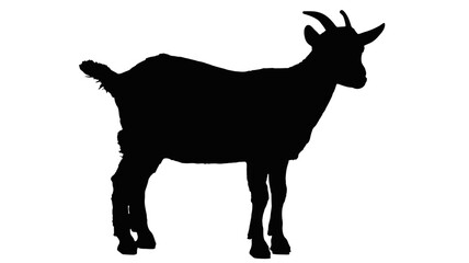 Elegant goat silhouette, perfect for logo design or farm themed marketing materials showcasing animal shapes