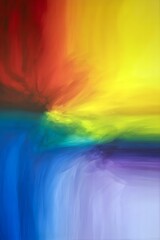 Vibrant Colors Swirl Together in a Captivating Abstract Painting Capturing the Beauty of Light at Dusk