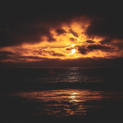 sunset over the ocean california