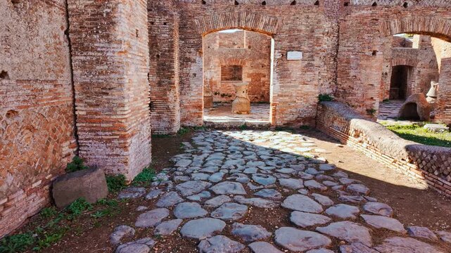 The Bakery of Silvanus or Molino del Silvano in Ostia Antica, the old port of Rome, Lazio, Italy, dating back to the 7th century BC