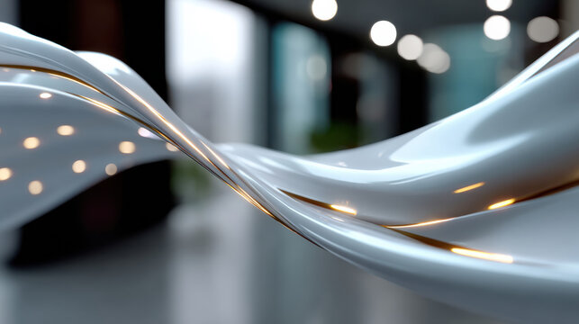 A stunning visual representation of elegant, flowing fabric featuring luxurious golden accents that embodies sophistication and contemporary design in an abstract form.