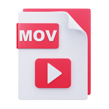 3D MOV Video File Player Icon