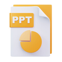 3D PPT Presentation Slide File Icon