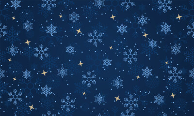Snowflakes seamless pattern. Falling snowflakes. Winter holidays theme. Seamless background with snowflakes. Snowfall. Vector illustration