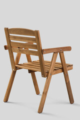 Stylish wooden chair on white background