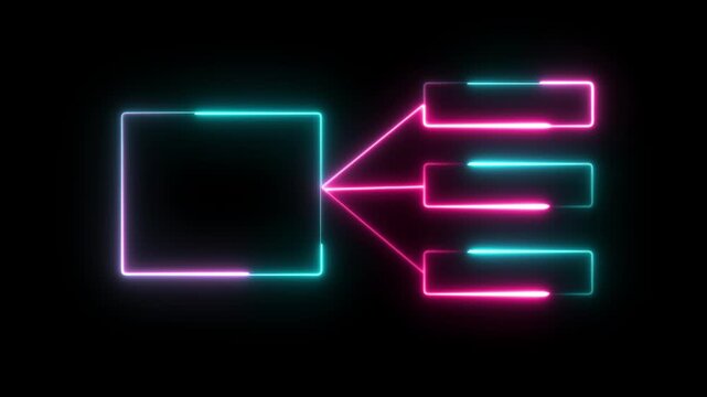 &ldquo;Futuristic Neon Flowchart Diagram Showcasing Digital Process Mapping With Glowing Cyber Lines, Modern Tech Workflow Structure, and Dynamic Data Connectivity&rdquo;