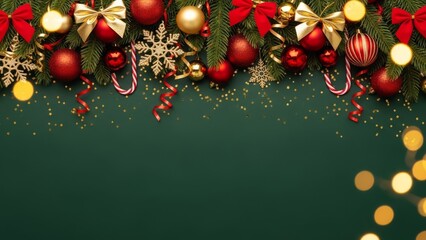 christmas background with christmas tree decorations