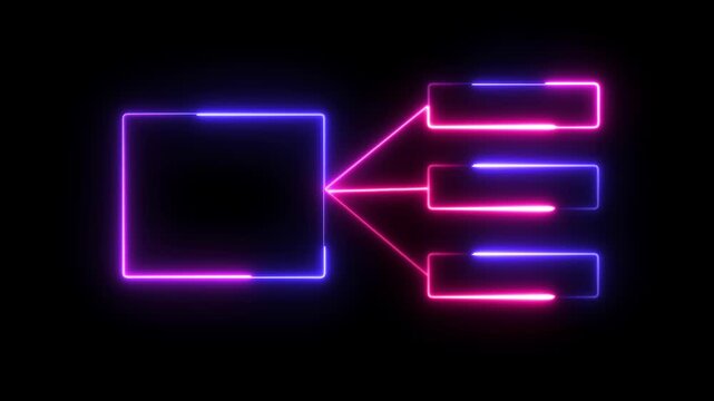 &ldquo;Futuristic Neon Flowchart Diagram Showcasing Digital Process Mapping With Glowing Cyber Lines, Modern Tech Workflow Structure, and Dynamic Data Connectivity&rdquo;
