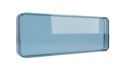 Blue Glass 3D Digital Advertising Banner Ad Mockup, isolated on white