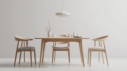 Dining Table and Chairs in Minimalist Room photo airy
