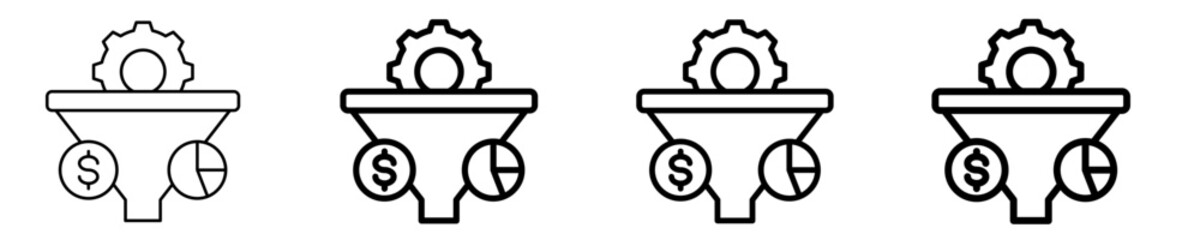 Funnel Optimization Icon Set Different Style Collection
