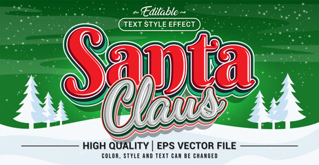 Editable text style effect - Santa Claus text style theme.