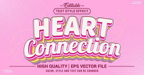 Editable text style effect - Heart Connection text style theme.