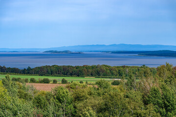 Beautiful mountains on the Saint lawrence river shores