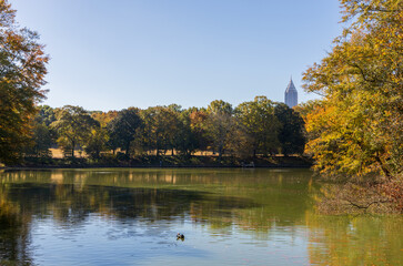Beautiful Piedmont Park in autumn, Atlanta, Georgia