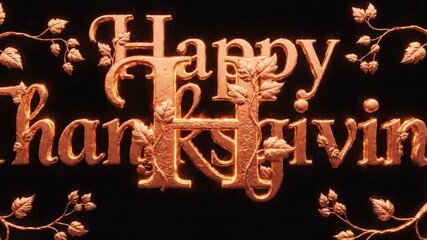 Fiery Happy Thanksgiving greeting with dynamic flames for seasonal promotions and family gatherings