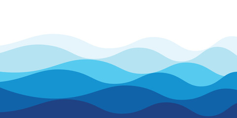 Sea waves layered vector background illustration and sea beach vector illustration.