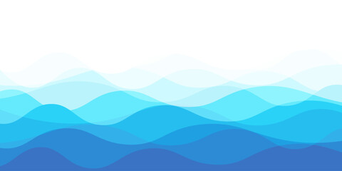 Sea waves layered vector background illustration and sea beach vector illustration.