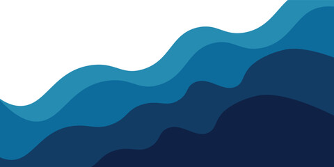 Sea waves layered vector background illustration