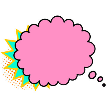Vibrant cartoon speech bubble frame, classic pop-art style with bold outlines and dotted texture. Suitable for banners, meme templates, and expressive visual content.
