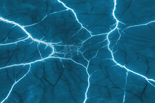 Detailed Ice Texture with Intricate Cracks and Deep Blue Color for Cold Winter Design Elements and Backgrounds