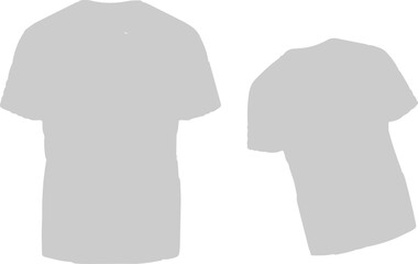 The image features two gray T-shirts, each presented in a simple and straightforward manner, allowing viewers to appreciate their design and form.