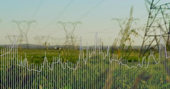 Overlay appearing, tall grasses swaying and spectrum bars rising and falling, showing ambient sound