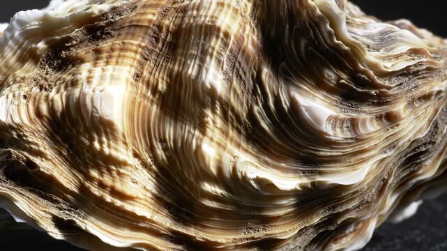 Macro shot of a clam shell?s texture; abstract background, for use in art or design