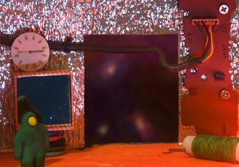 santa claus on the roof