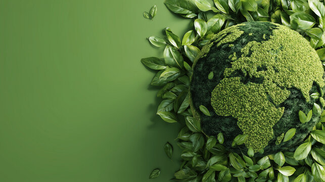 Earth Day Surrounded by Leaves: Eco-Themed Photorealistic Nature Banner Shot on Nikon Z9