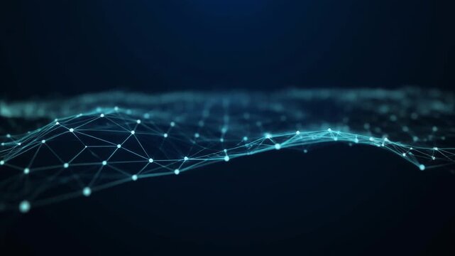 Data technology background. Abstract background. Connecting dots and lines on dark backgroun.
