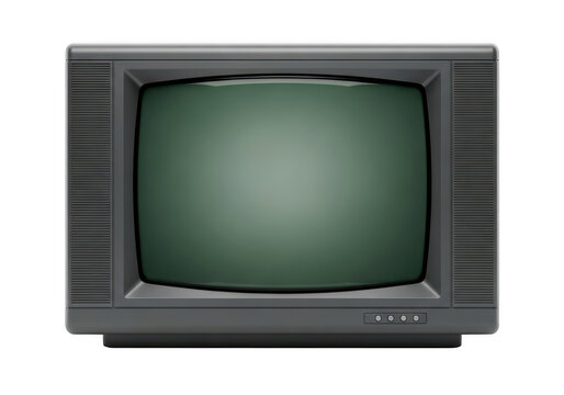 Vintage Television Set with Static Screen Display.