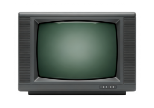 Vintage Television Set with Static Screen Display.