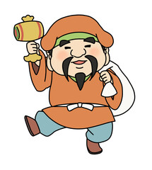 かわいい七福神・大黒天のイラスト