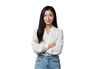 Young Asian Woman Confident Professional Standing Arms Crossed.