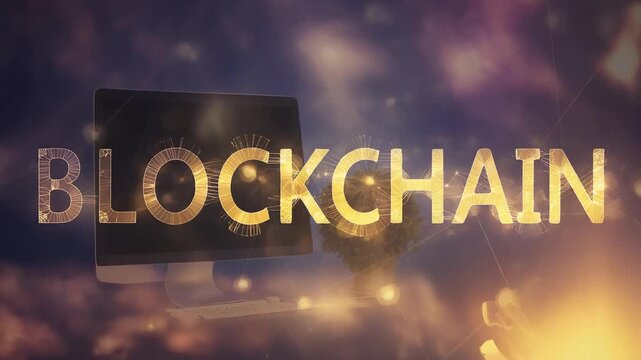 Block chain network. Blockchain network concept , Distributed register technology , Block 
