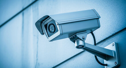 Security Camera Mounted on a Textured Wall