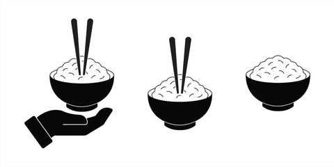 rice bowl icon on a white background. vector illustration