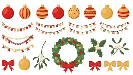 set of christmas decorations