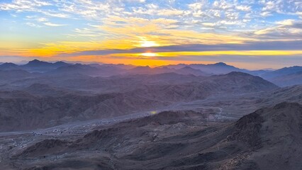 Sunrise in Sinai Mountains, Moses Mountain